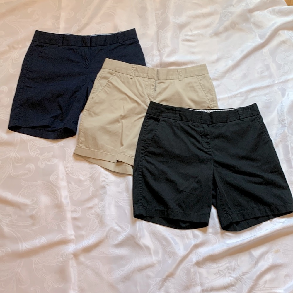 J.Crew (3 pair) womens chino shorts size 2